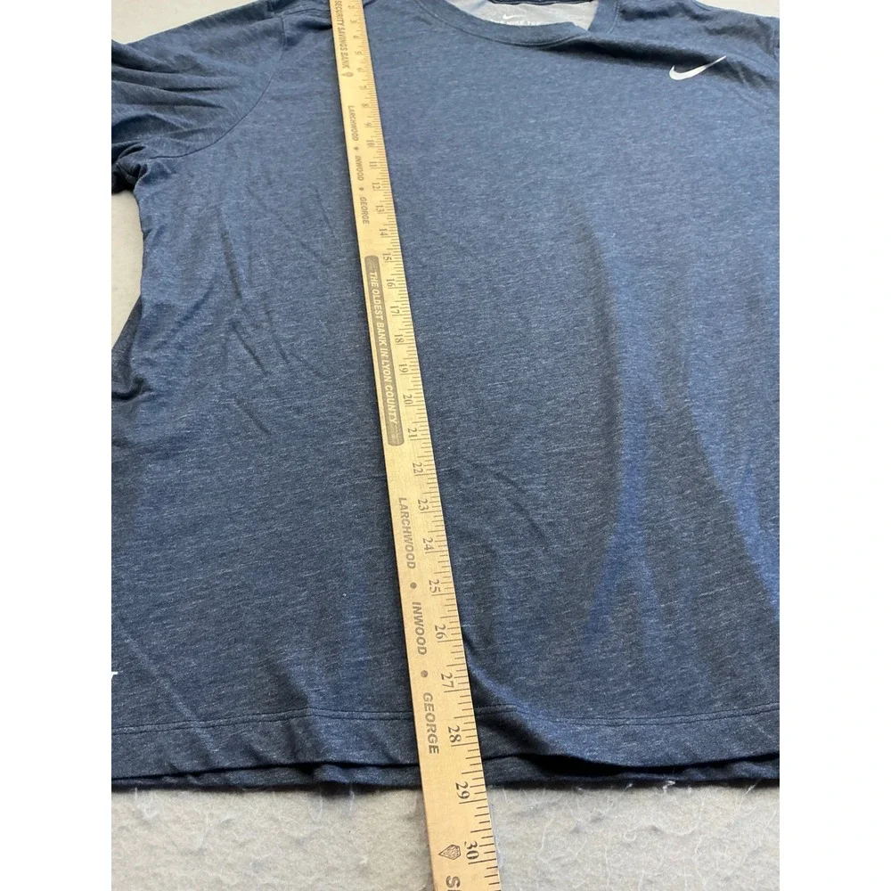 Nike T-Shirt Blue Heathered Short Sleeve Swoosh Logo 2XL Athletic AR6029-473
